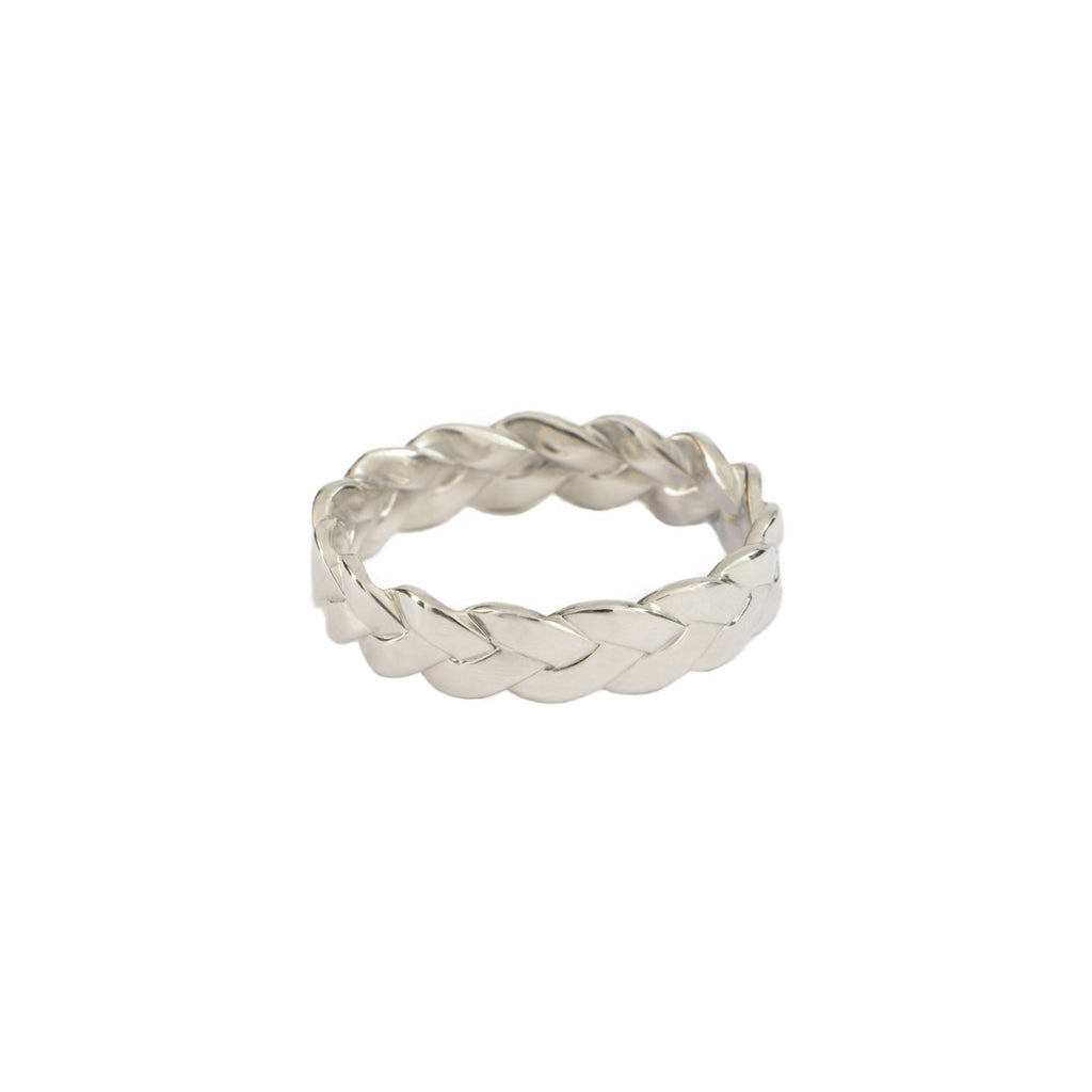 Classic Plait Ring in Sterling Silver Satin Polish