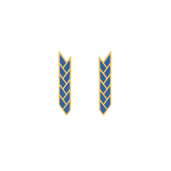 Osiris Stix Earrings 18K Gold in Lapis Enamel