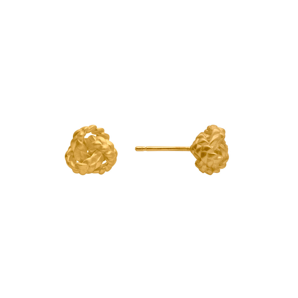 Braided Knot Earrings in 18K matte gold