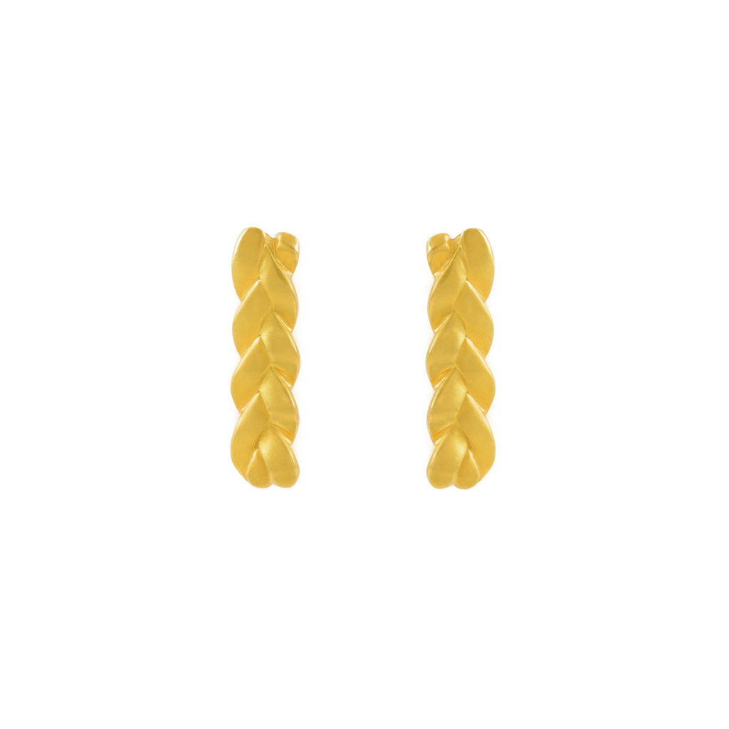 Classic Plait Earrings in 18K Yellow Gold Satin Polish