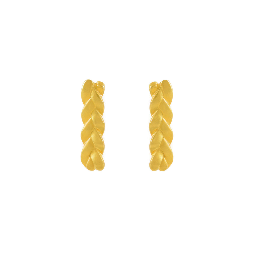 Classic Plait Earrings in 18K Yellow Gold Satin Polish