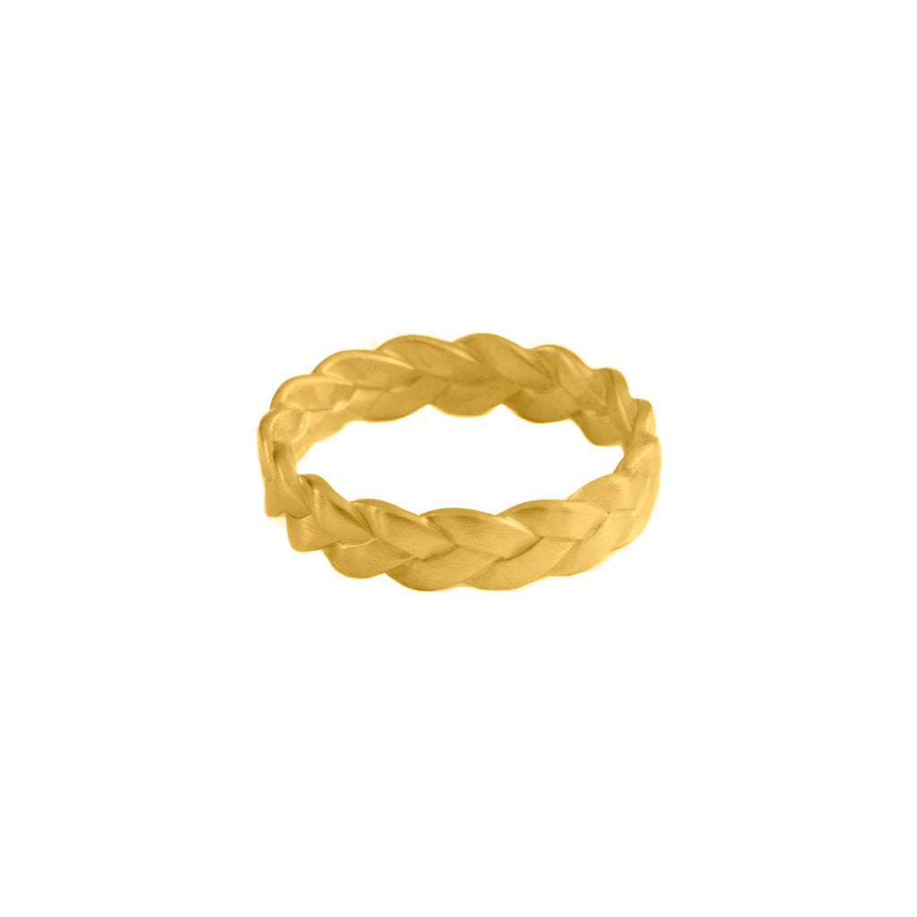 Classic Plait Ring in 18K Yellow Gold Matte