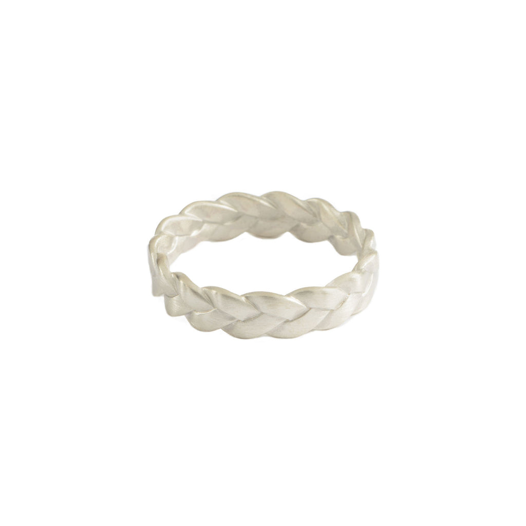 Classic Plait Ring in Sterling Silver Matte