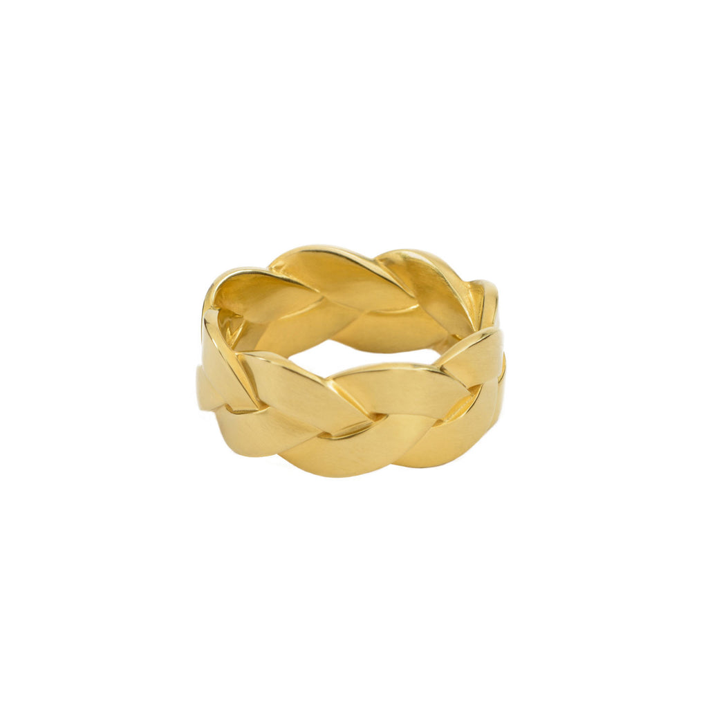 Ampio Plait Ring in 18K Yellow Gold Satin Polish