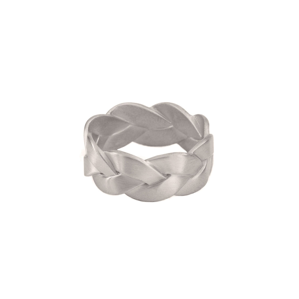 Ampio Plait Ring in Platinum Matte