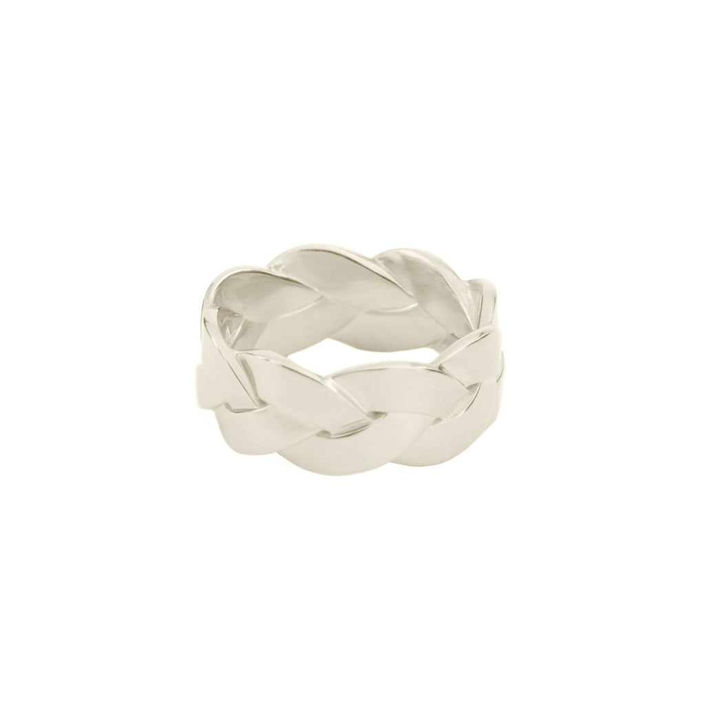 Ampio Plait Ring in Sterling Silver Satin Polish