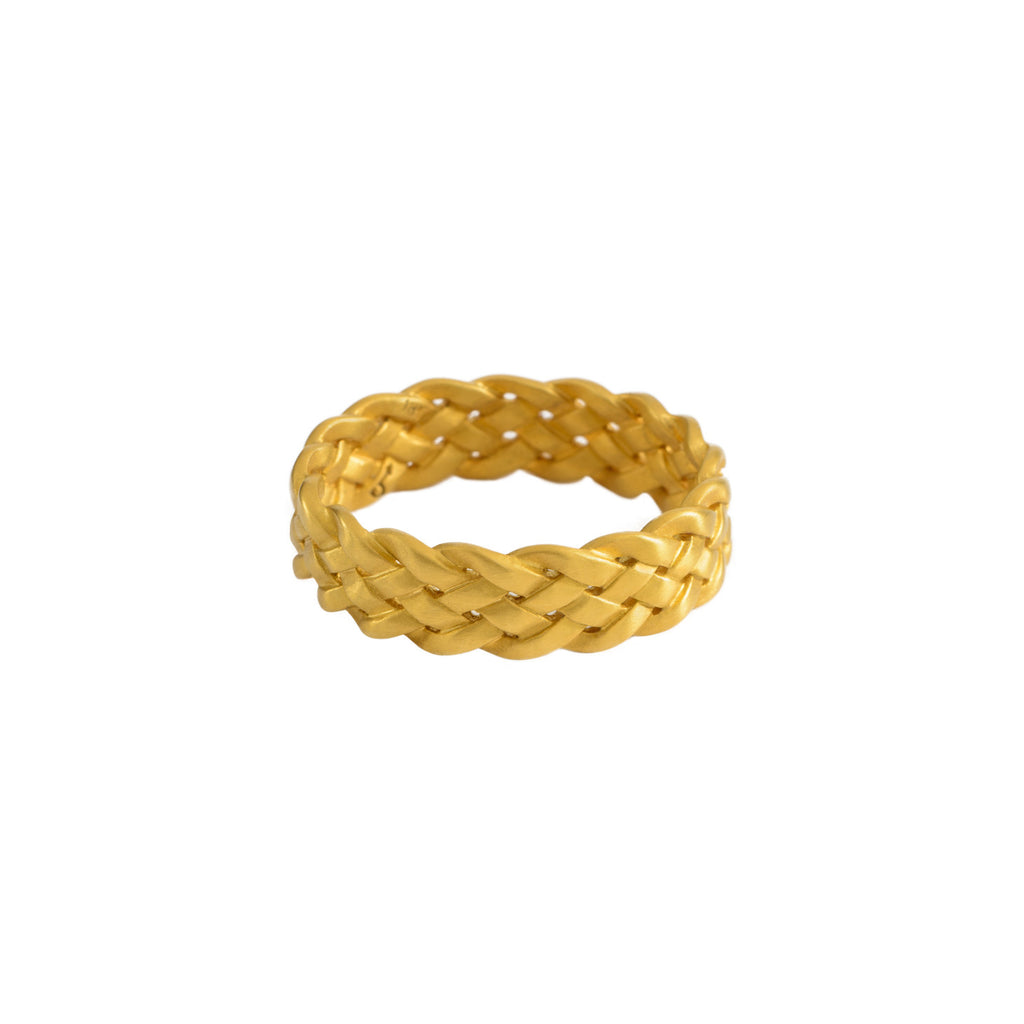 Cinque Plait Ring in 18K Yellow Gold Matte