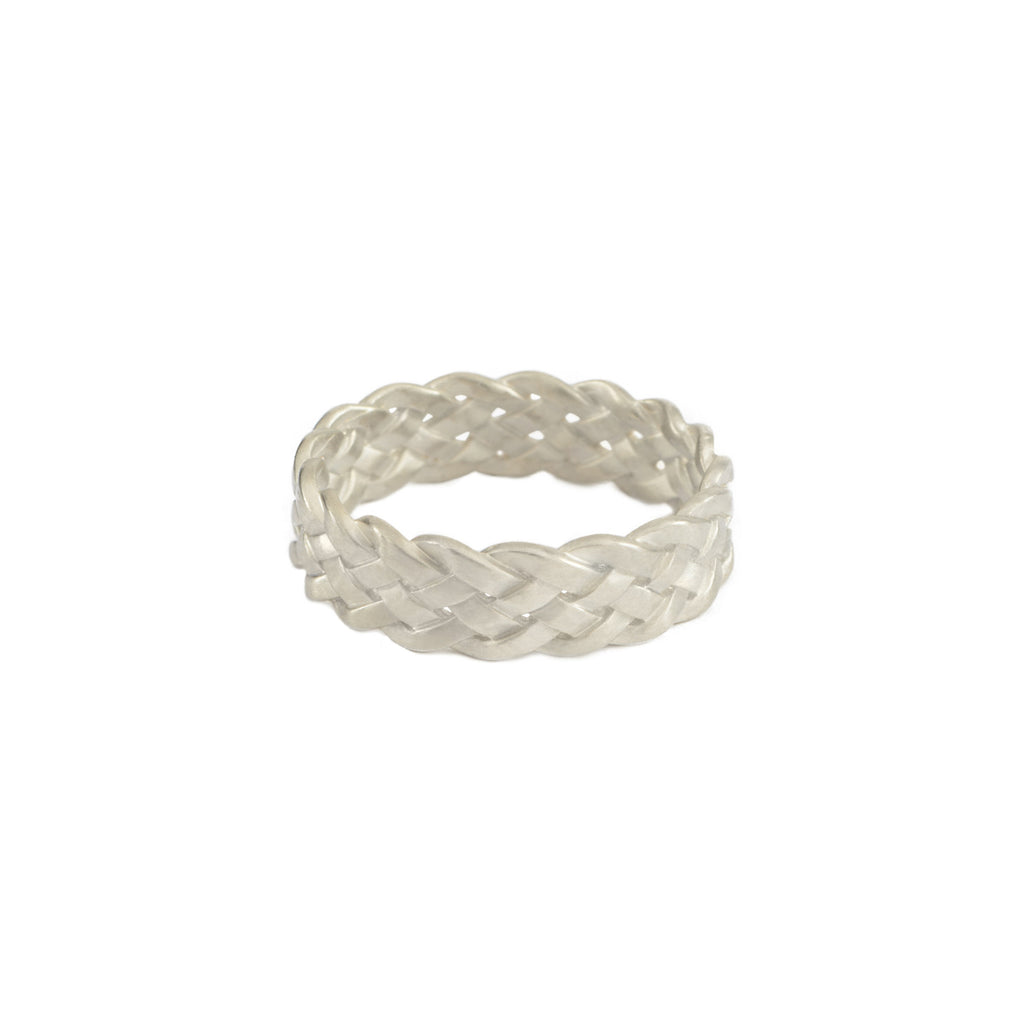 Cinque Plait Ring in Sterling Silver Matte