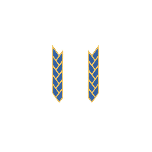 Osiris Stix Earrings 18K Gold in Lapis Enamel