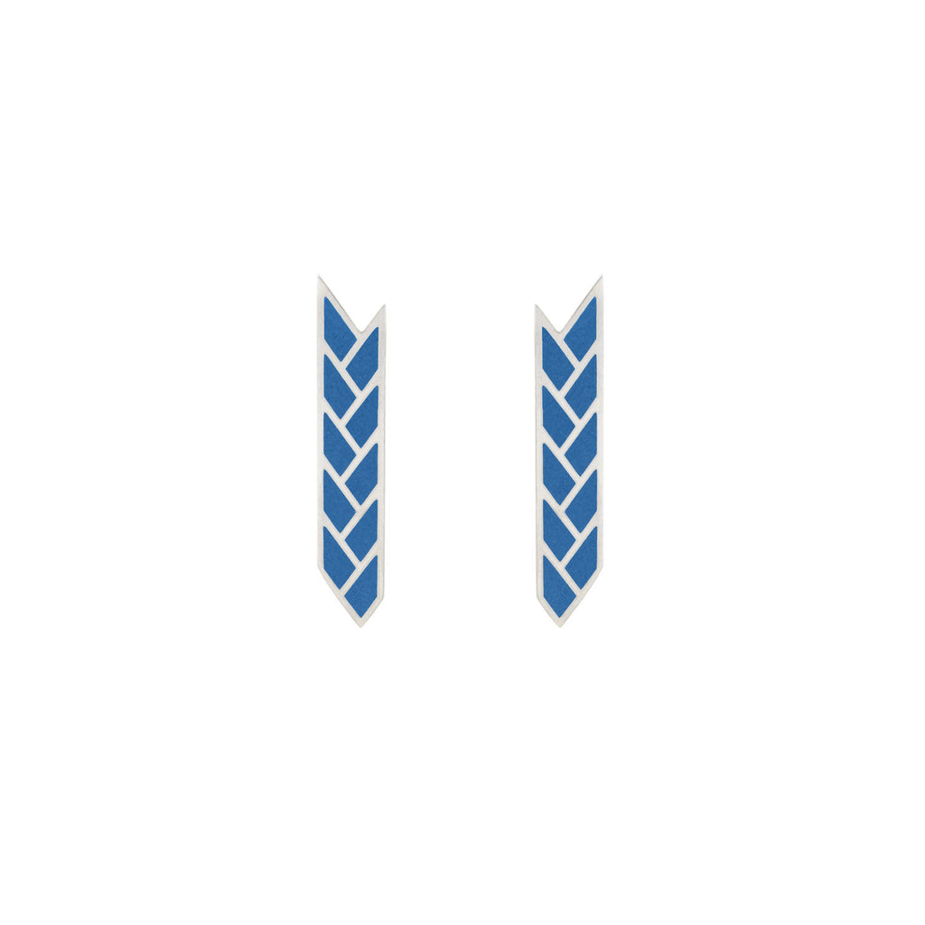 Osiris Stix Earrings Sterling Silver in Lapis Enamel