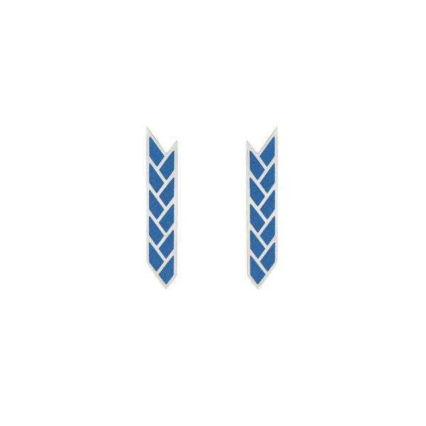Osiris Stix Earrings Sterling Silver in Lapis Enamel