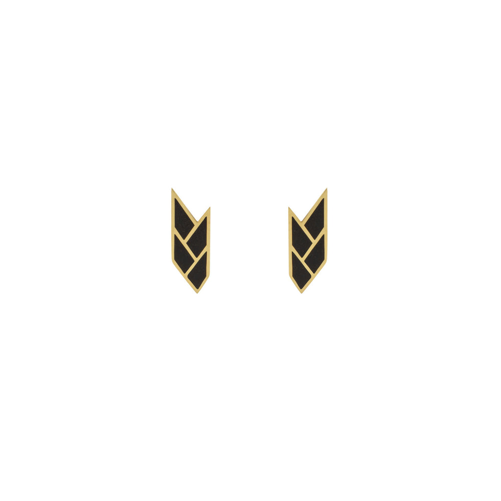Osiris Stud 18K Gold in Black
