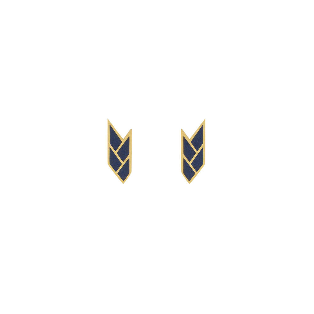 Osiris Stud 18K Gold in Egyptian Blue