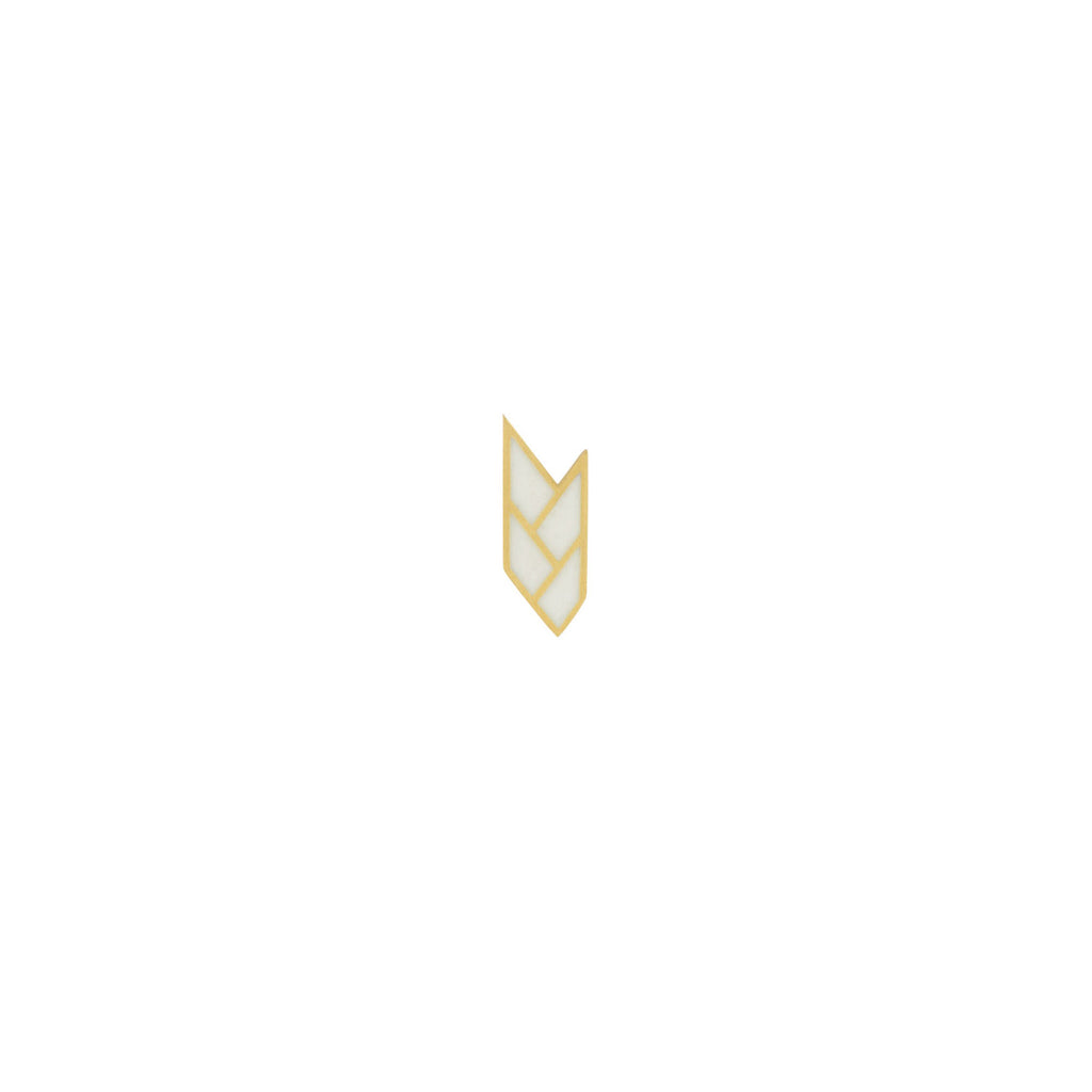 Osiris Stud Single 18K Gold in White