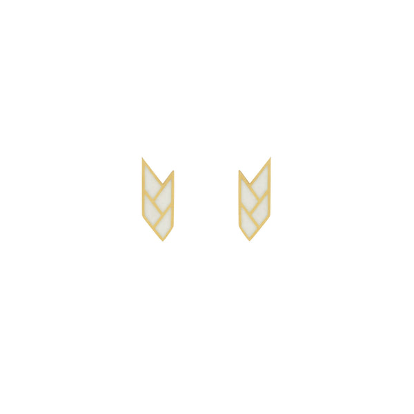Osiris Stud 18K Gold in White