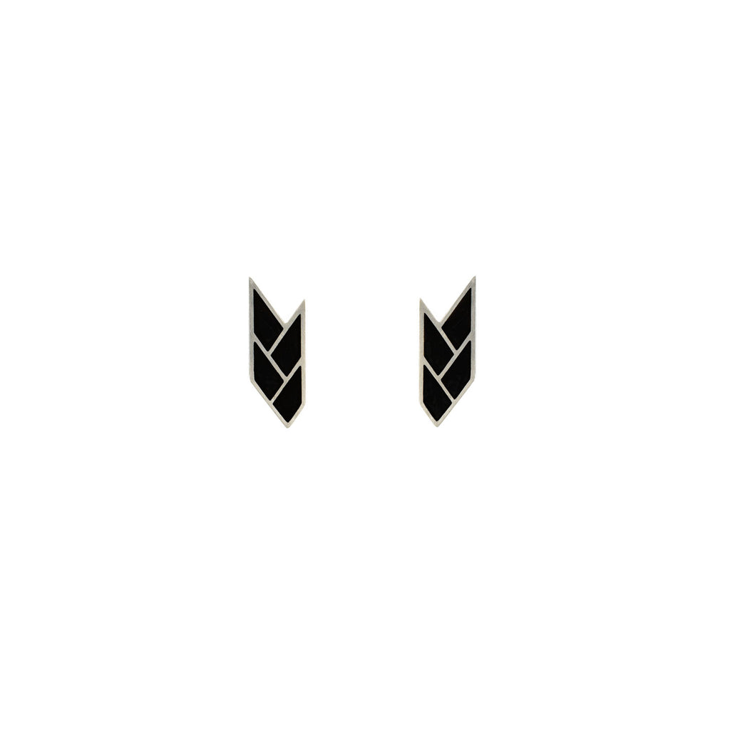 Osiris Stud Sterling Silver in Black
