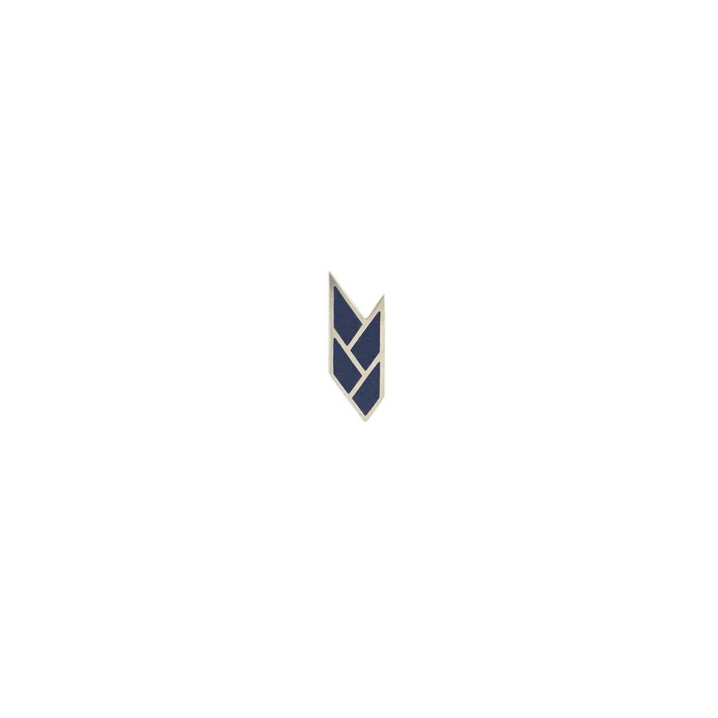 Osiris Stud Single Sterling Silver in Egyptian Blue