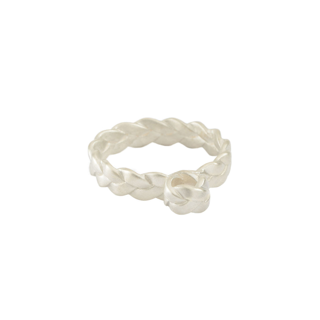 Drop Plait Ring in Sterling Silver Matte