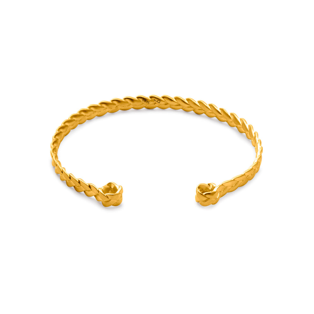 18K gold Classic Plait Cuff in satin polish