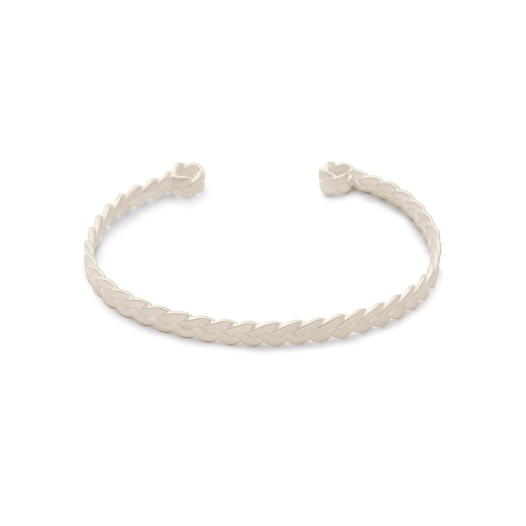 Sterling Silver Classic Plait Cuff in matte finish detail