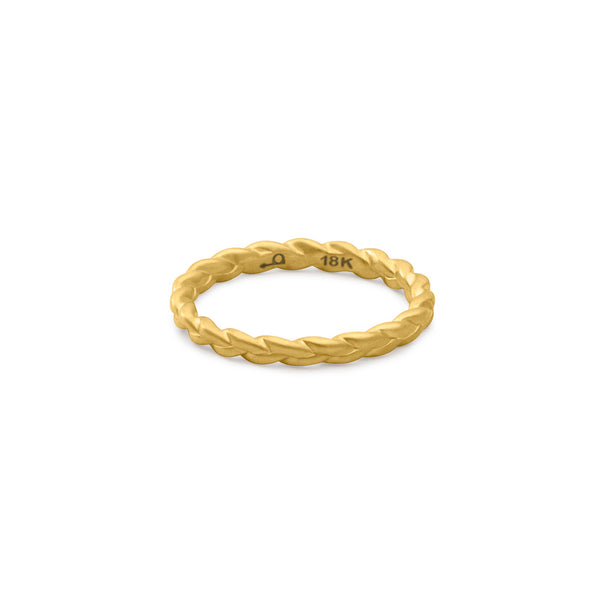 Sottile Plait Ring in matte 18k gold