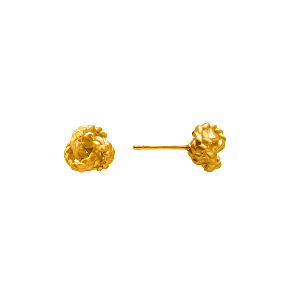 Braided Knot Earrings in 18K satin polished gold