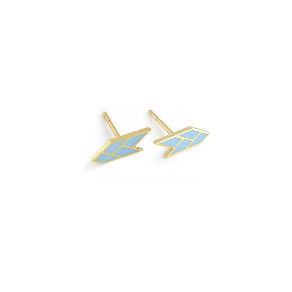 Osiris Stud 18K Gold in Sky Side Detail