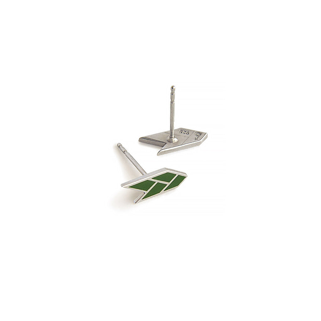 Osiris Stud Sterling Silver in Dark Papyrus Side & Back Detail