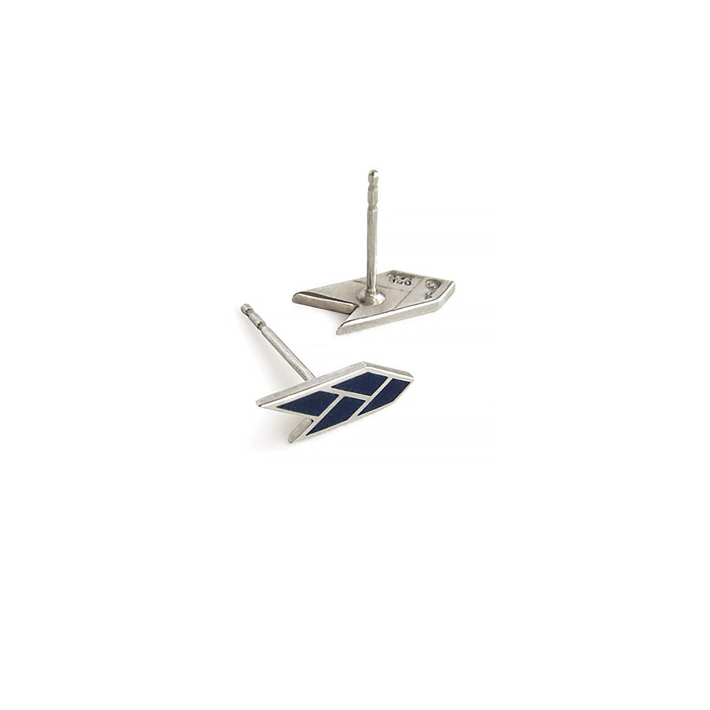 Osiris Stud Sterling Silver in Egyptian Blue Side & Back Detail