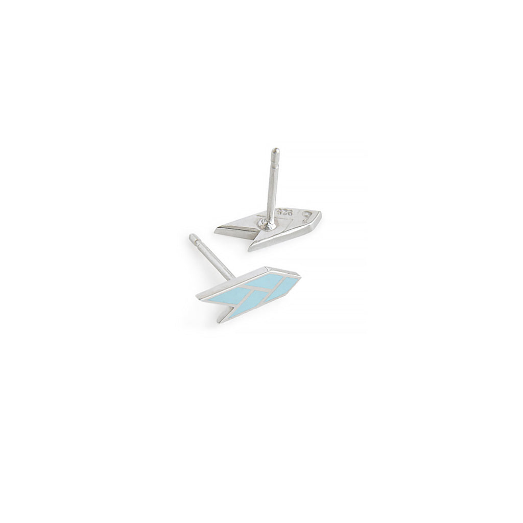 Osiris Stud Sterling Silver in Sky Side & Back Detail