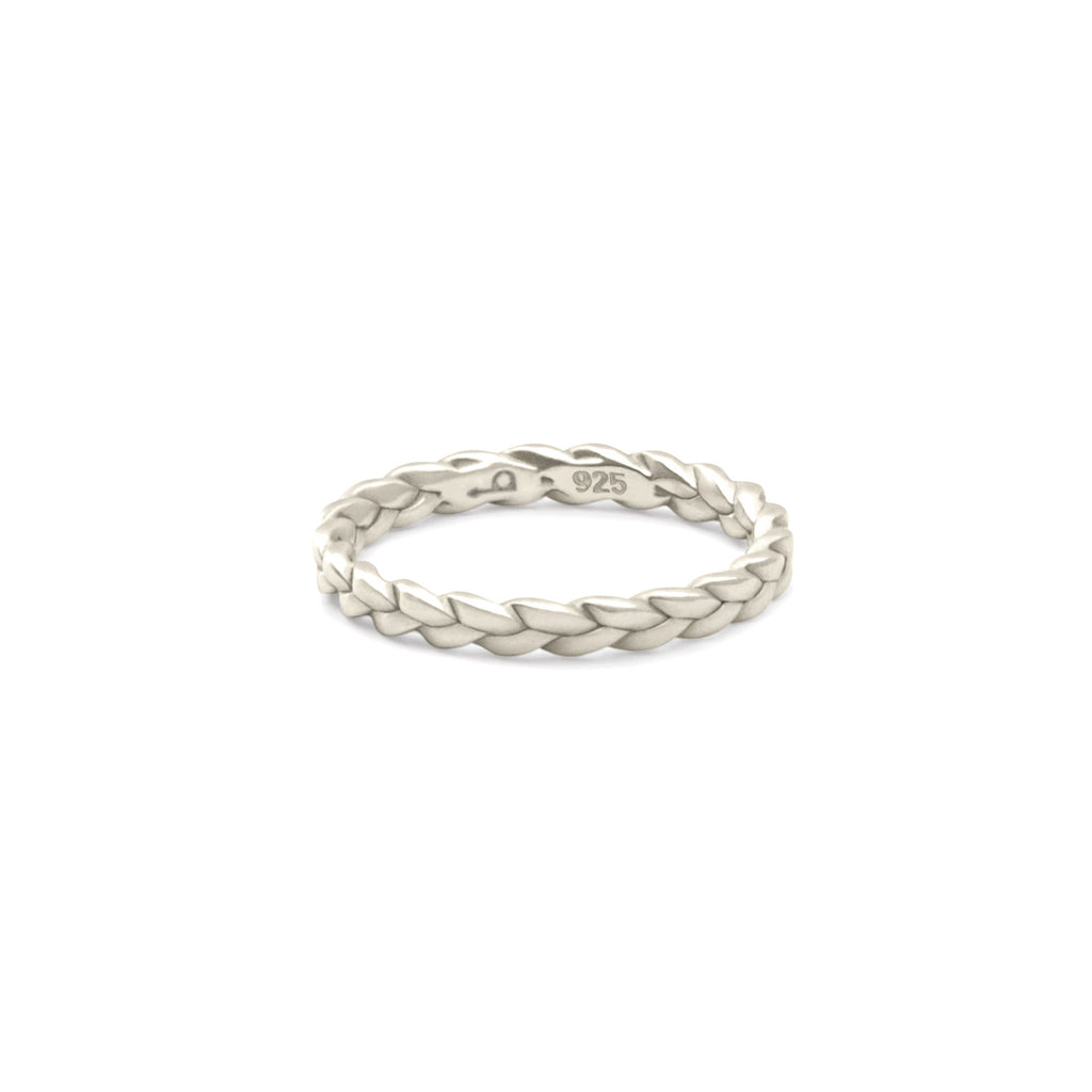 Sottile Plait Ring in satin polished sterling silver